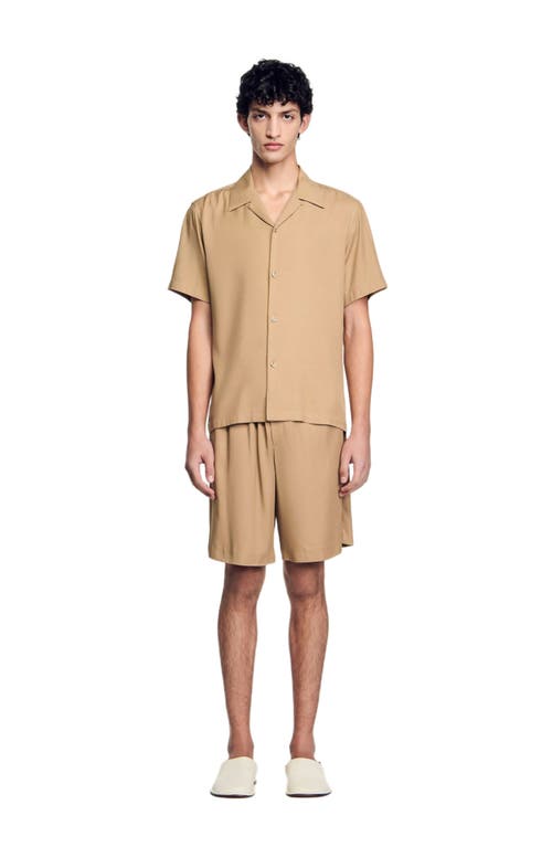 Sandro Shark Collar Shirt In Nut