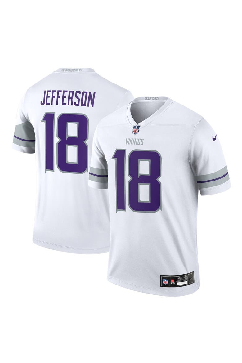 Men's Nike Justin Jefferson White Minnesota Vikings Alternate Legend Player Jersey, Main, color, White