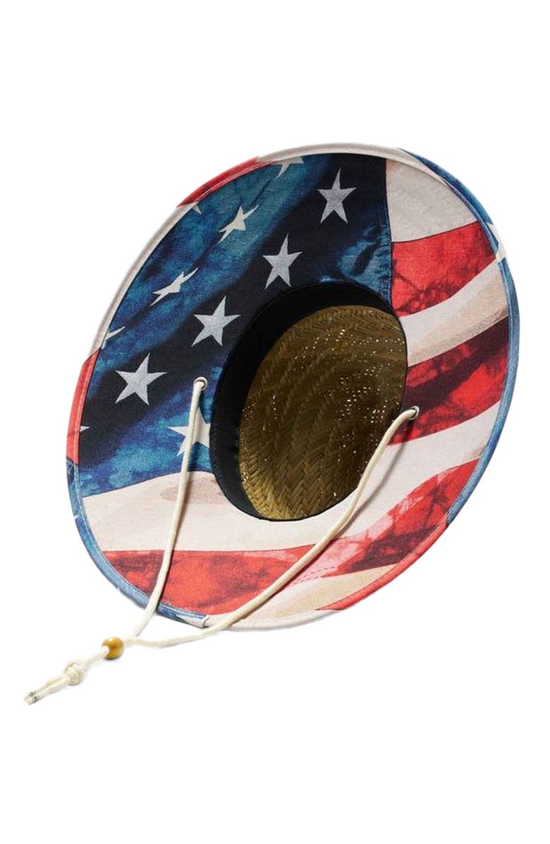 Hemlock Brave Big Kids Straw Lifeguard Hat, Alternate, color, Usa Flag