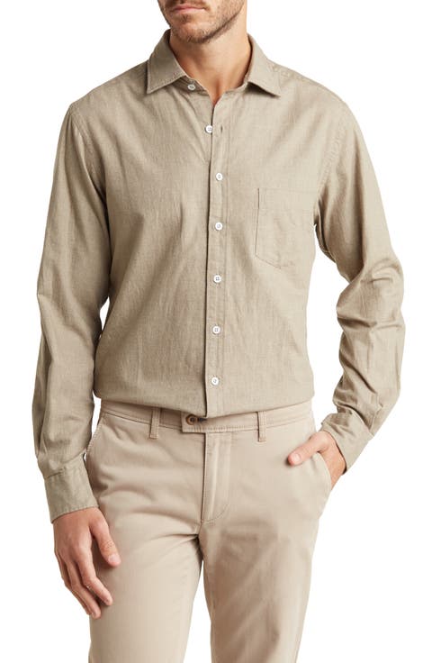 Martinborough Long Sleeve Cotton Button-Up Shirt