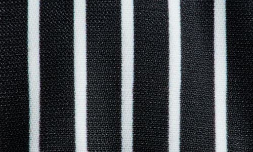 Tasha Striped Center Knot Headband In Black/white