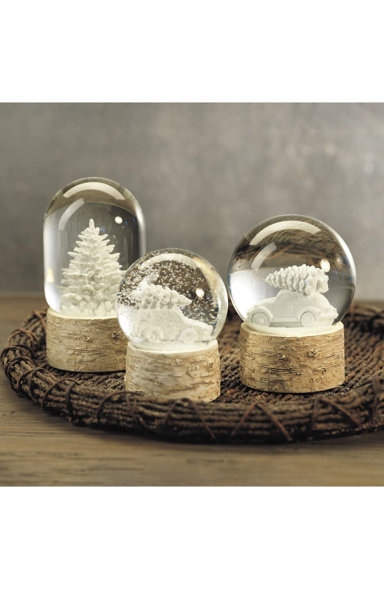 Zodax Tree & Car Snow Globe, Alternate, color, White/ Beige