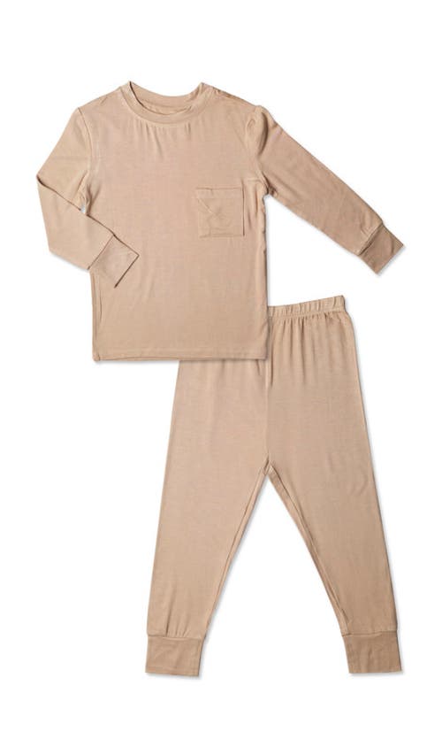 Everly Grey Emerson Fitted Long Sleeve 2-piece Pajamas In Neutral