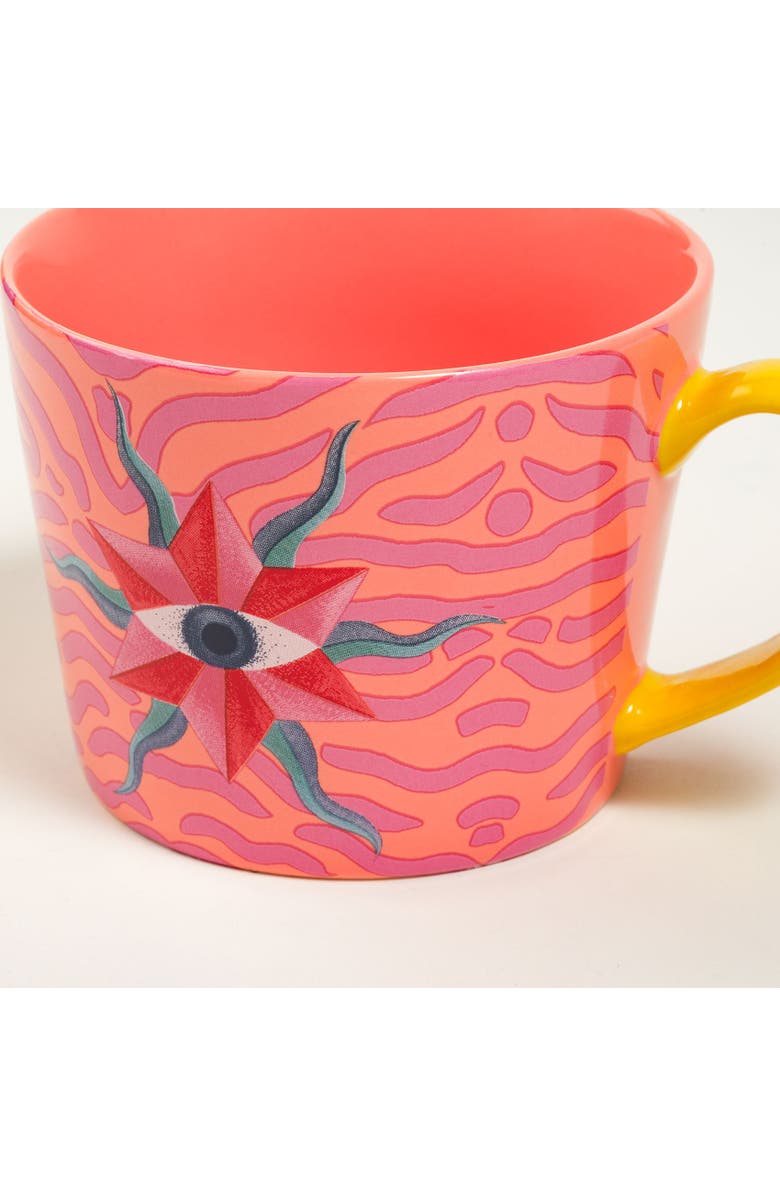 Zsa Zsa Zsu Luohu Porcelain Eye Mug 12 Oz. Set Of 3, Alternate, color, Pink