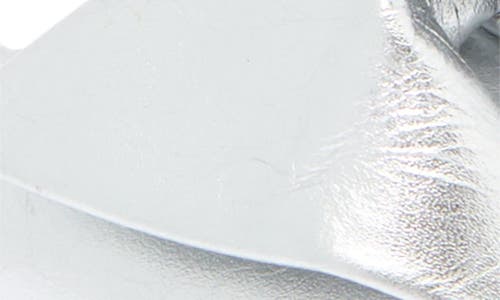 2 Twin Hearts Bow Flat Sandal In Silver Metallic