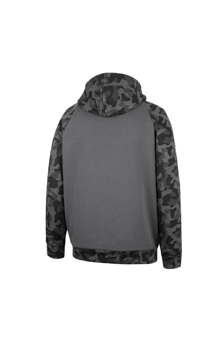 COLOSSEUM Men's Colosseum Charcoal Michigan State Spartans OHT Military Appreciation Camo Stack Raglan Pullover Hoodie, Alternate, color, Charcoal
