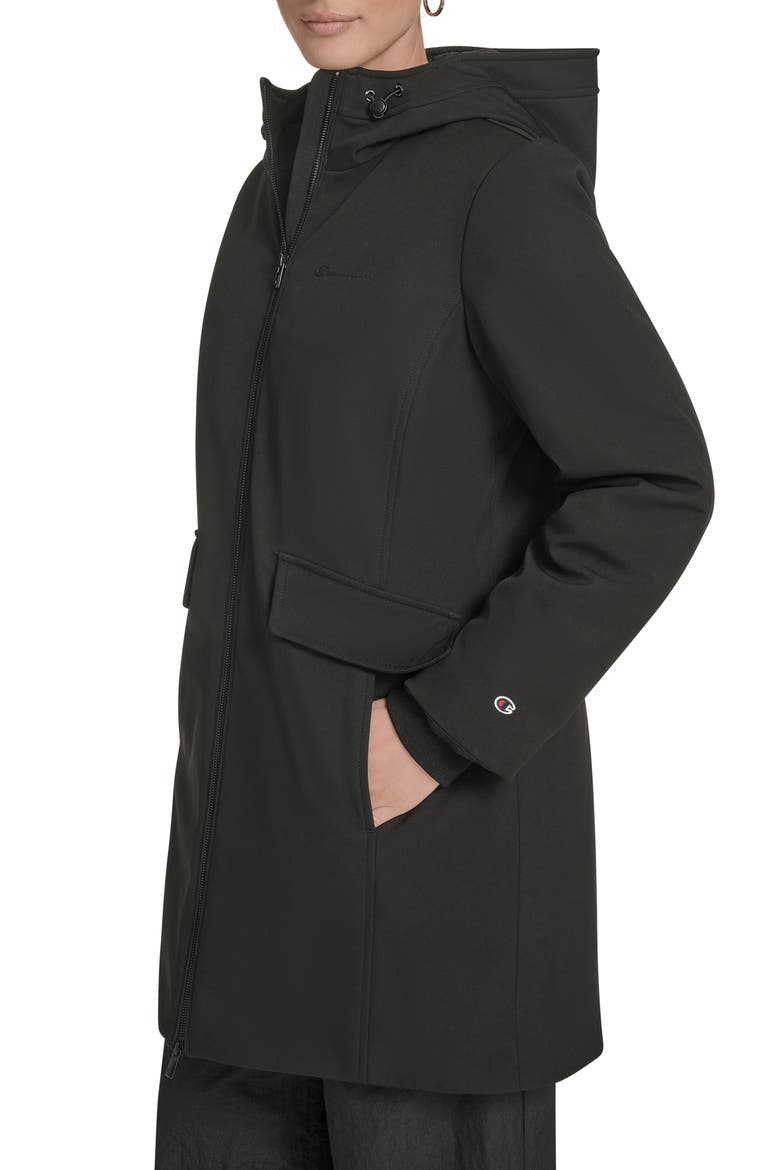 Hooded Coat, Alternate, color, BLACK
