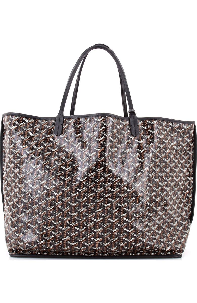 Pre-Owned Goyard Anjou Reversible Tote Coated Canvas GM, Alternate, color, Black