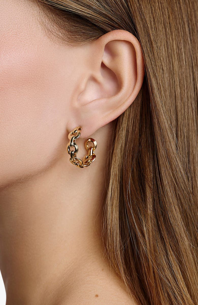 Jennifer Fisher Circle Link Huggie Hoop Earrings, Alternate, color, Yellow Gold