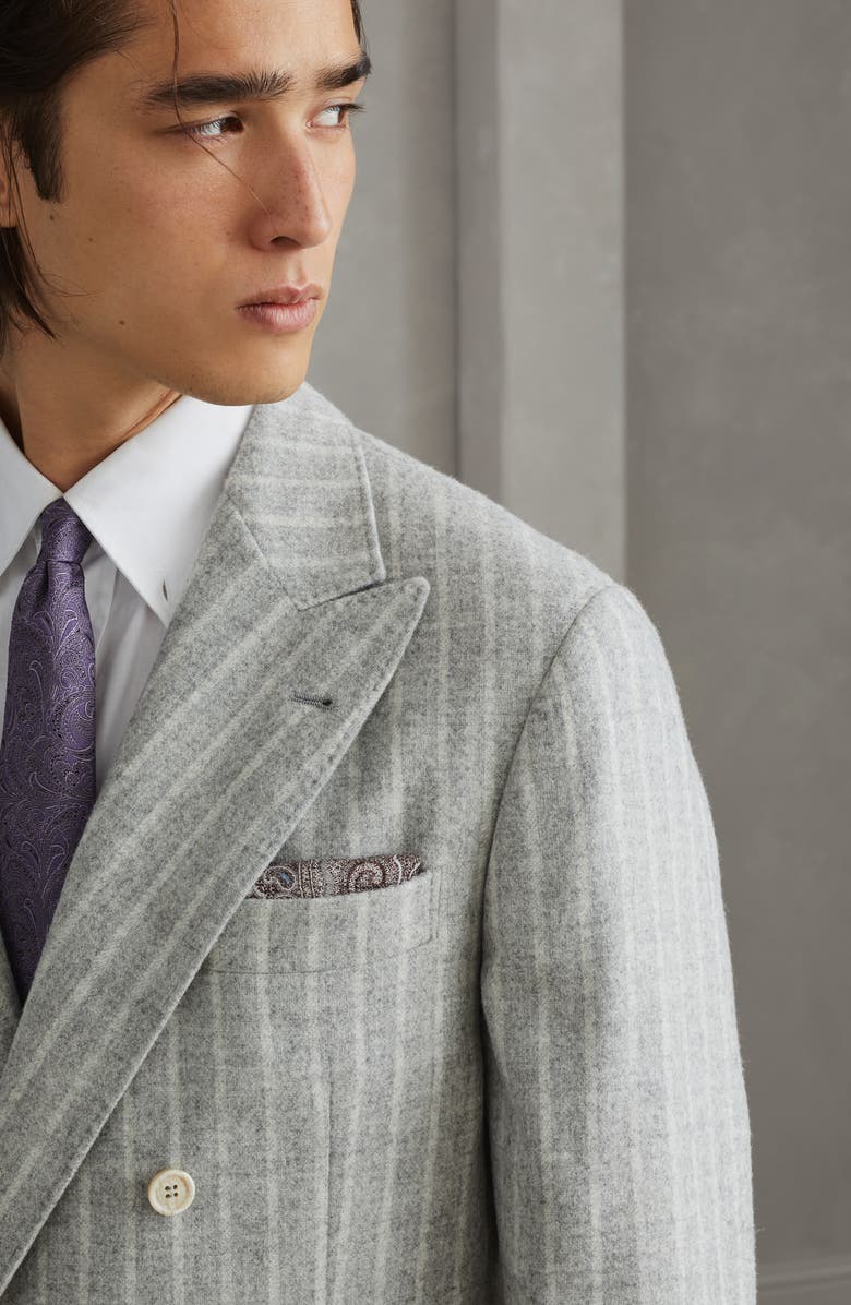 Brunello Cucinelli Silk pocket square, Alternate, color,