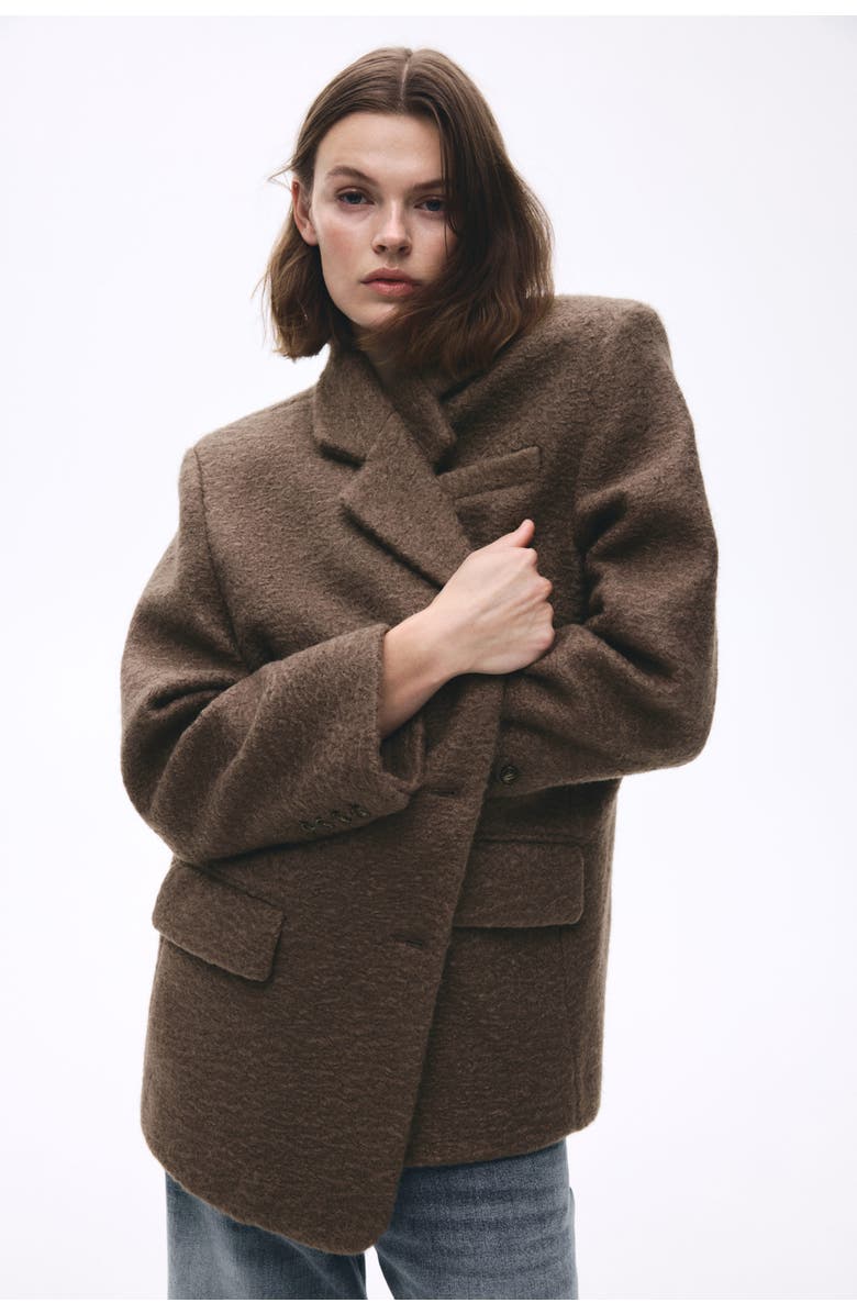 H&M Single-breasted Blazer, Alternate, color, Dark Dusty Brown