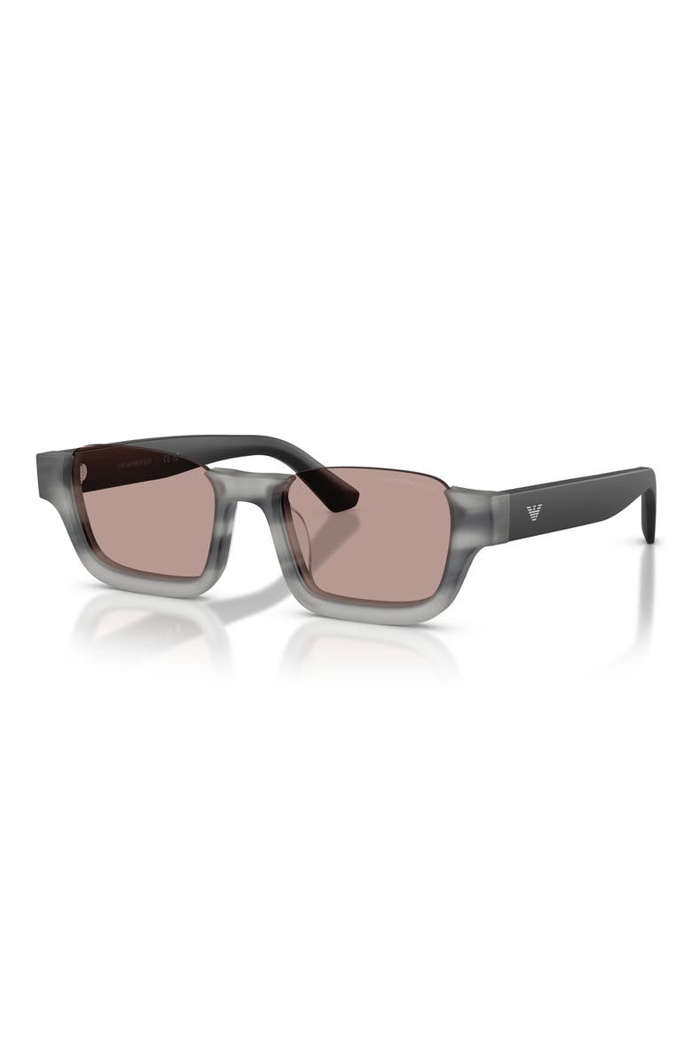 58mm Rectangle Sunglasses, Alternate, color, HAVANA GREY / PURPLE BROWN