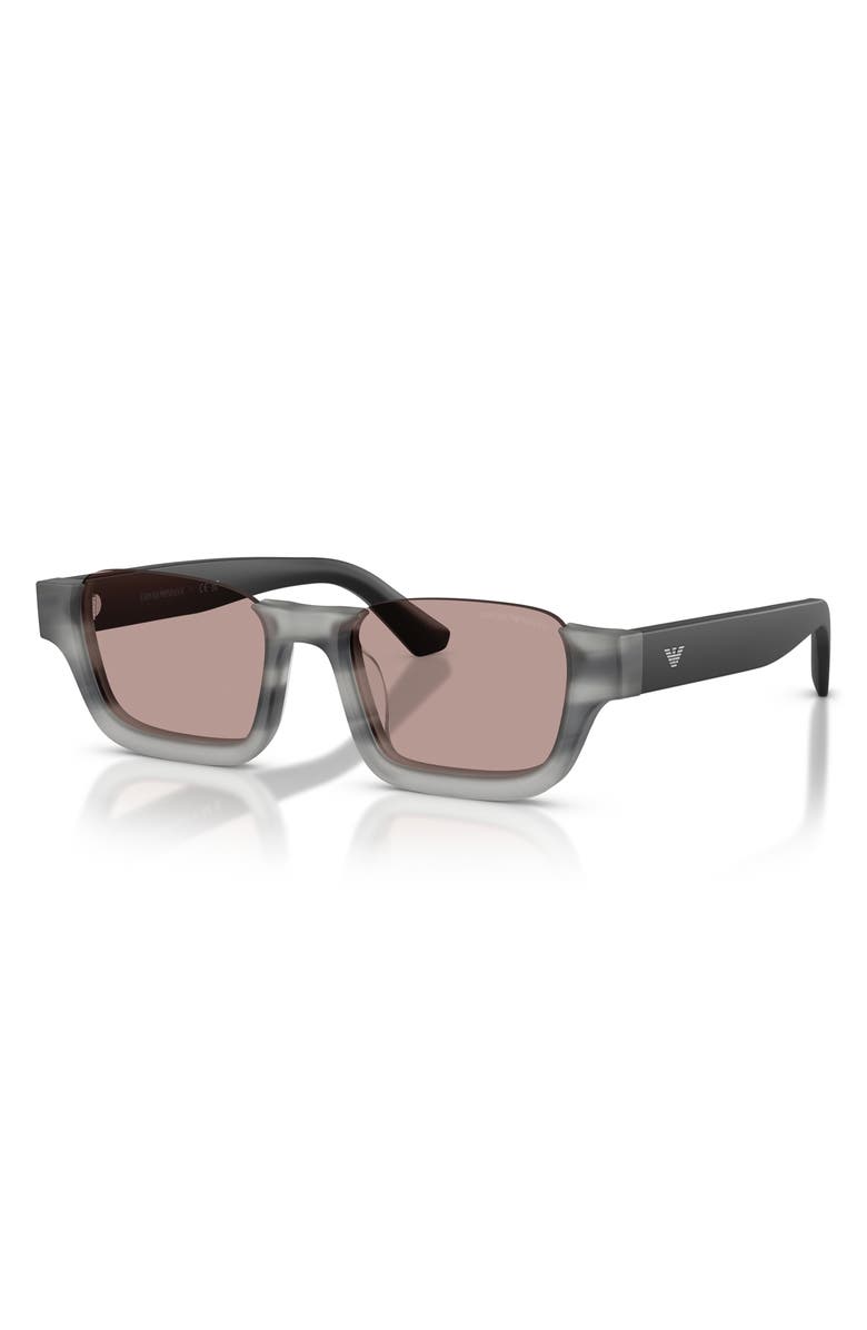 Emporio Armani 58mm Rectangle Sunglasses, Alternate, color, Havana Grey / Purple Brown