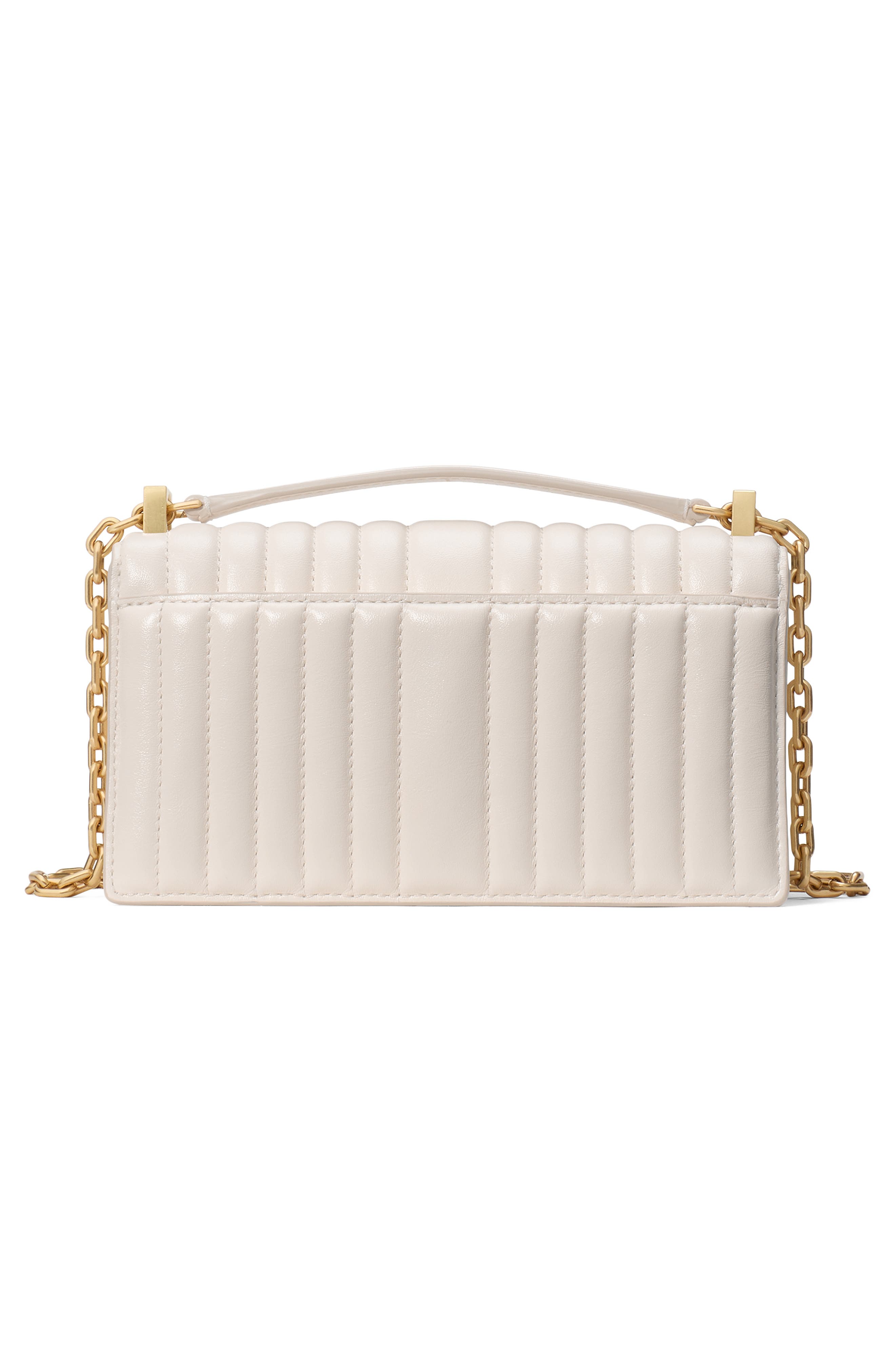 Kate Spade New York mini deco quilted leather convertible crossbody bag, Alternate, color, Cashew Milk