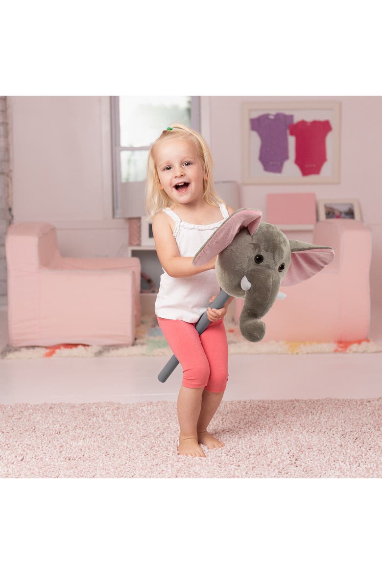 Plush Action Elephant Stick with Music, Alternate, color, Gray