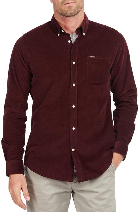 Ramsey Tailored Fit Corduroy Button-Down Shirt