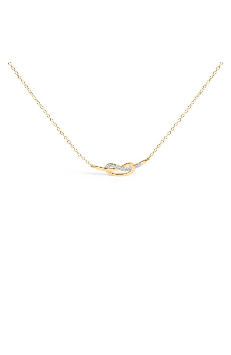 Haus of Brilliance 14K Yellow Gold Plated Silver Diamond Accent Infinity Ribbon Pendant Necklace, Main, color, Yellow