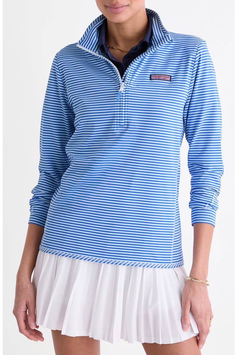 Microstripe Sankaty Half Zip Shep Shirt, Main, color, J440 STRIP