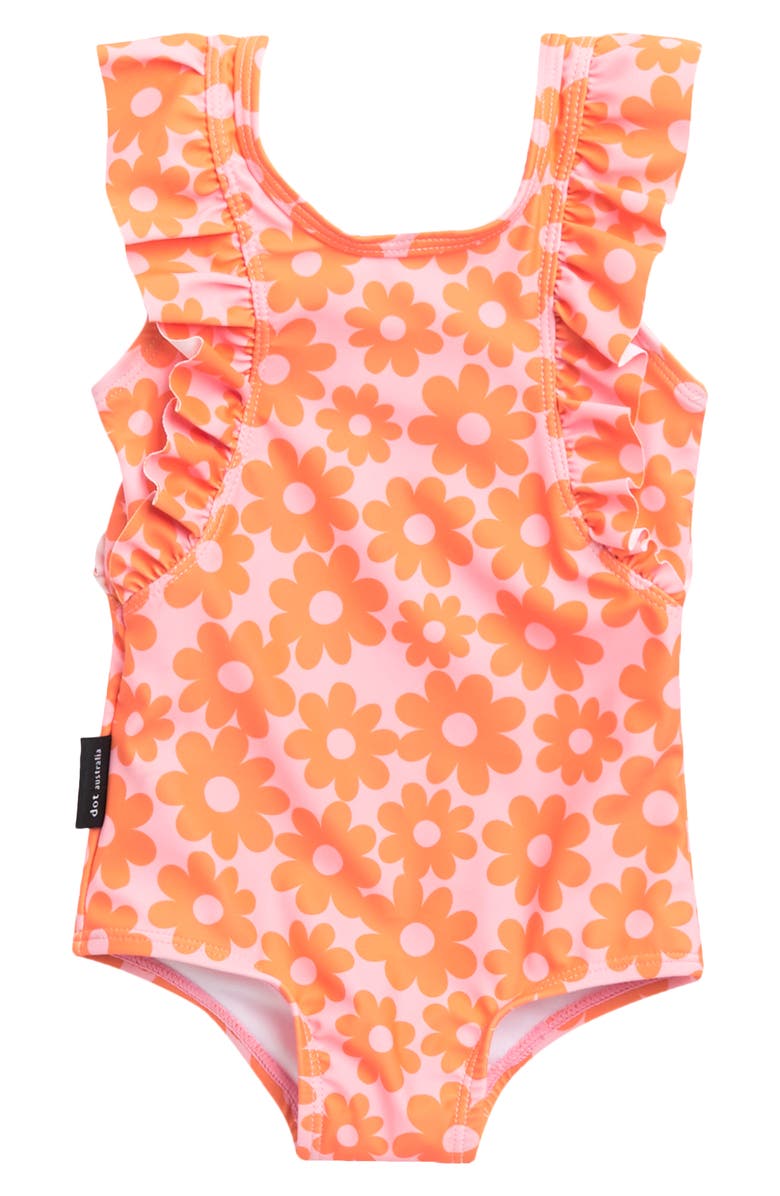 dot australia Floral Print Side Frill One-Piece Swimsuit, Main, color, 