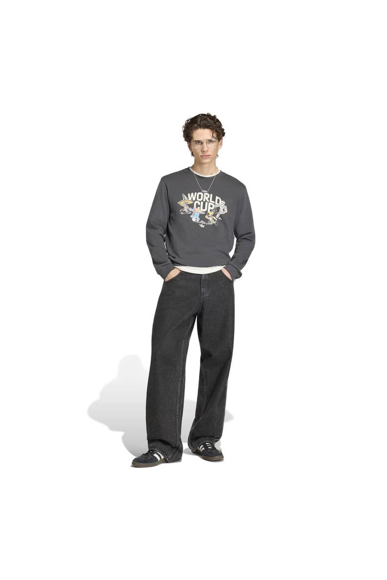 Men's adidas  Gray FIFA World Cup Historic Mascot Long Sleeve T-Shirt, Alternate, color, Gray
