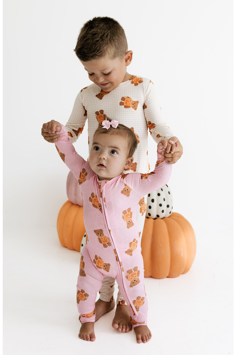 Polka Dot Little Boo Bear Romper, Alternate, color, Pink