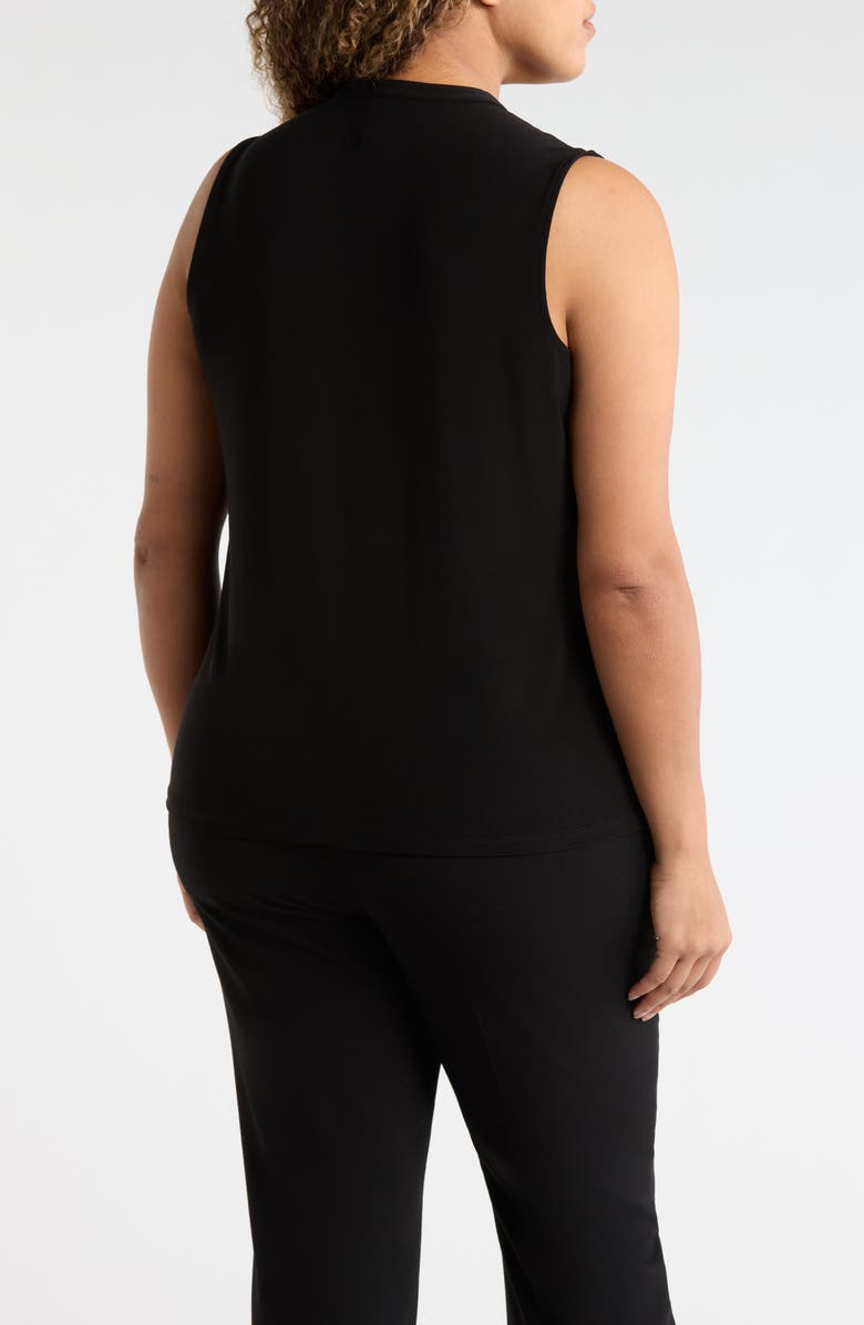 Anne Klein Pleat Shoulder Sleeveless Top, Alternate, color, Anne Black