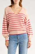 Madewell Stripe V-Neck Wedge Sweater