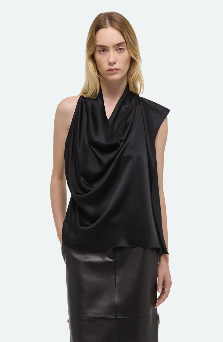Helmut Lang Drape Sleeveless Silk Top, Alternate, color,