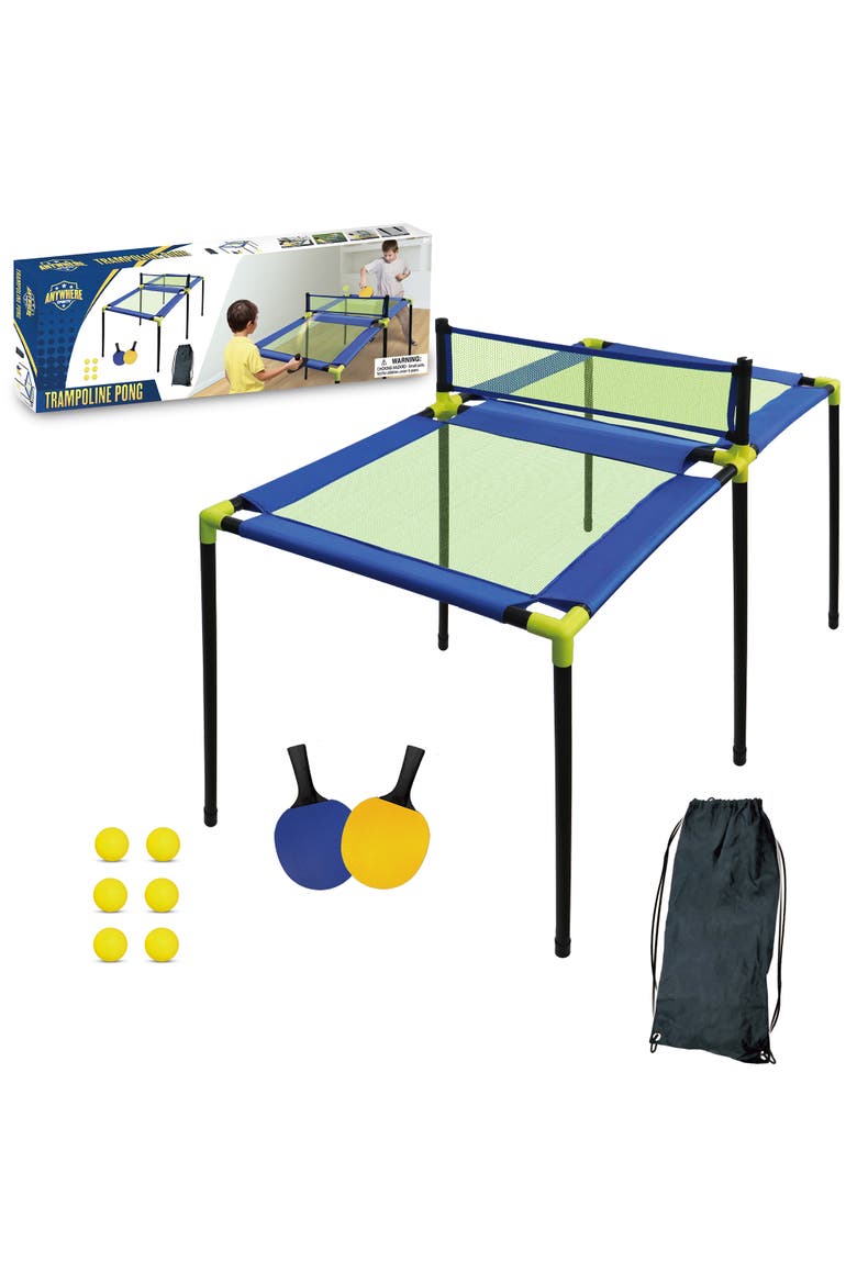 Trampoline Pong 10Pc Portable Table Tennis Game Set, Bouncy, Main, color, Multicolored