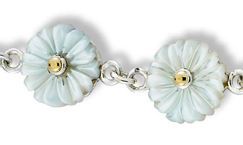 Samuel B. Mother-of-pearl Flower Two-tone Chain Bracelet