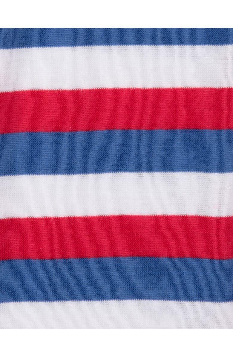 Leveret Footed Printed Cotton Pajamas, Solids, Stripes & Tie Dye, Alternate, color, Striped Red White & Blue