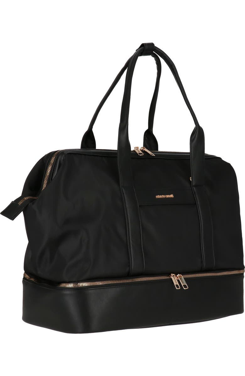 Roberto Cavalli Travel Drop Bottom Nylon Duffle Bag, Alternate, color,