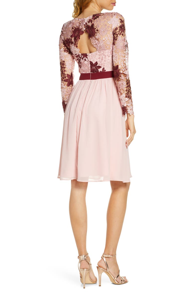 Sutton Long Sleeve A-Line Dress, Alternate, color, PINK