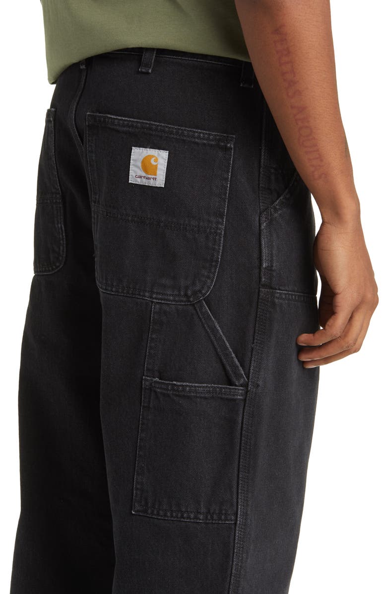 Carhartt Work In Progress Double Knee Work Jeans, Alternate, color, Black Stone Washed
