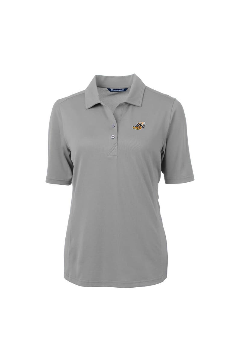 Cutter & Buck Women's Cutter & Buck Gray Akron RubberDucks Virtue DryTec Eco Pique Recycled Polo, Alternate, color,