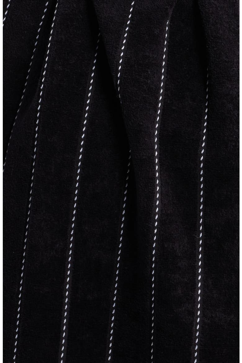 Out of Office Stripe Terry Velour Robe, Alternate, color, BLACK STRIPE