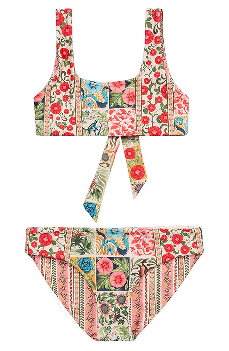 Agua Bendita Kids' Harvest Sheila Reversible Two-Piece Swimsuit, Main, color, 