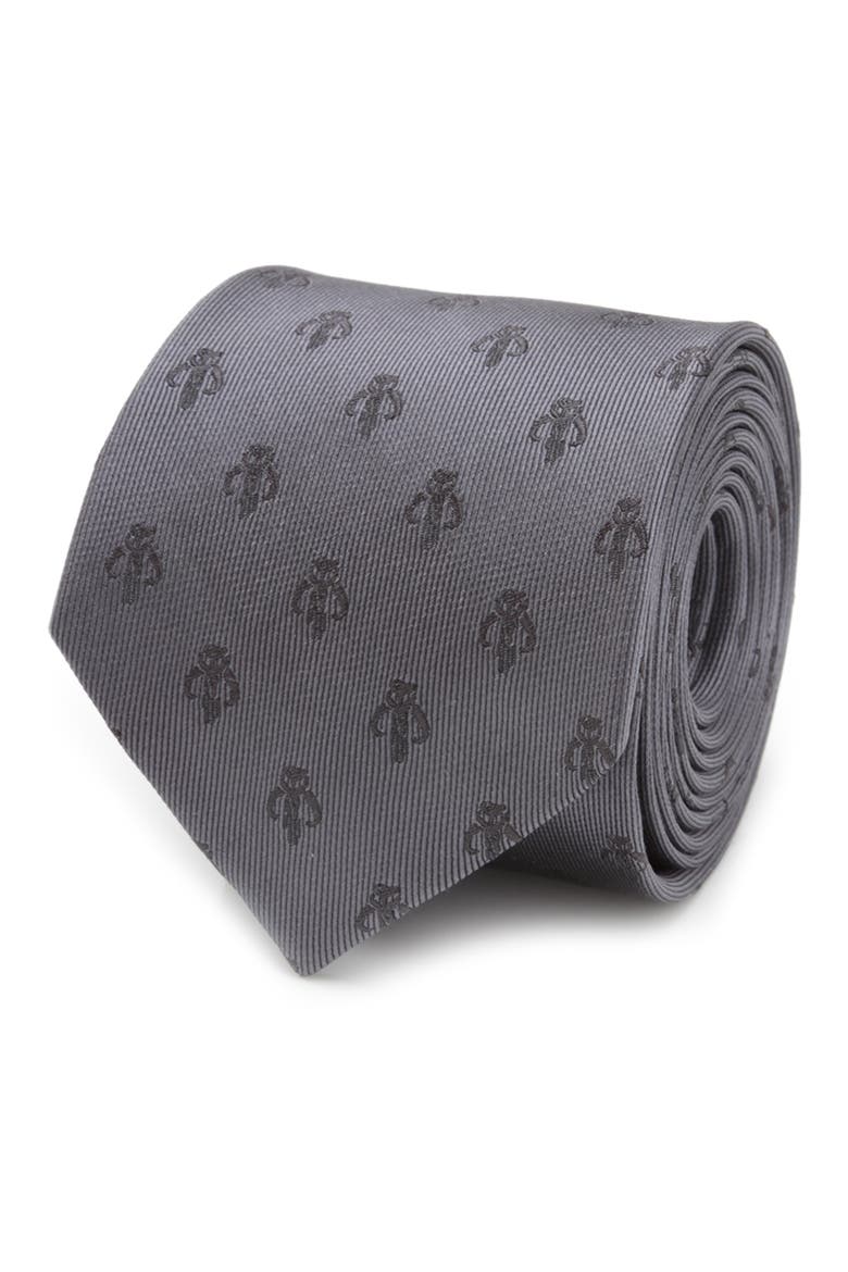 Star Wars™ - Mandalorian Silk Tie, Alternate, color, GREY