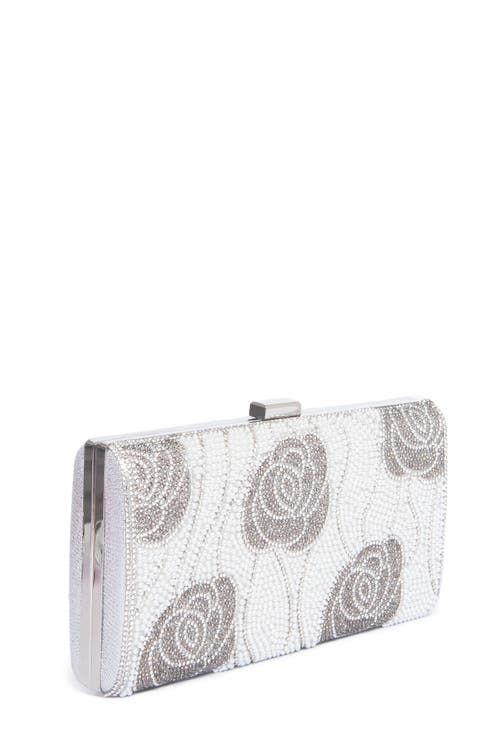 Lauren Lorraine Bouquet Clutch In Silver