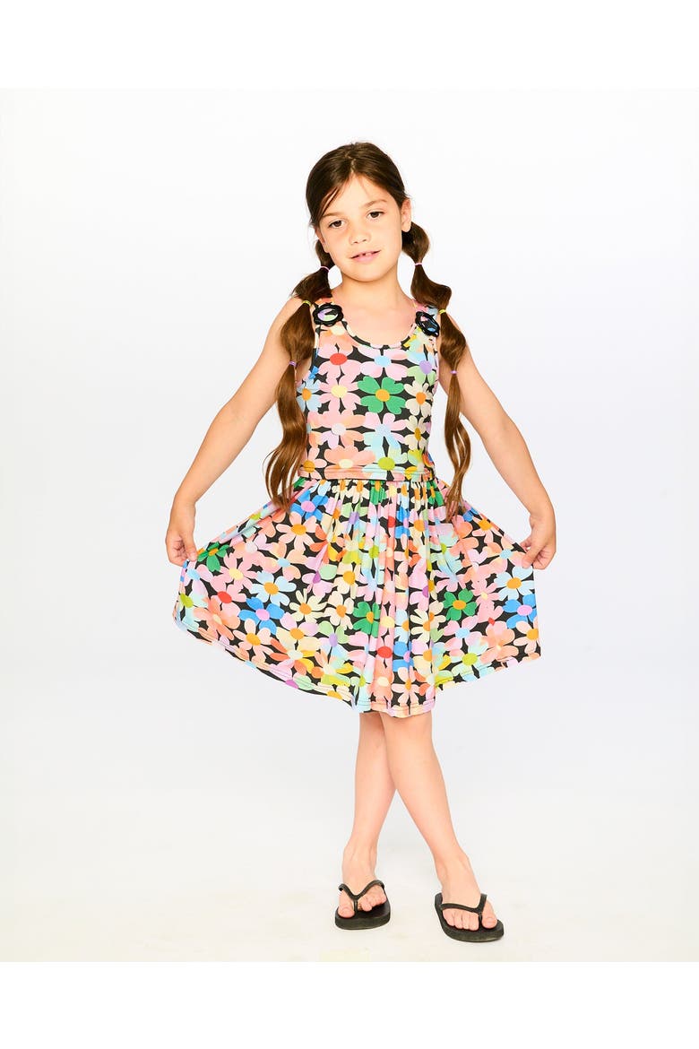 Sleeveless Flowers Dress, Alternate, color, Black Floral Print