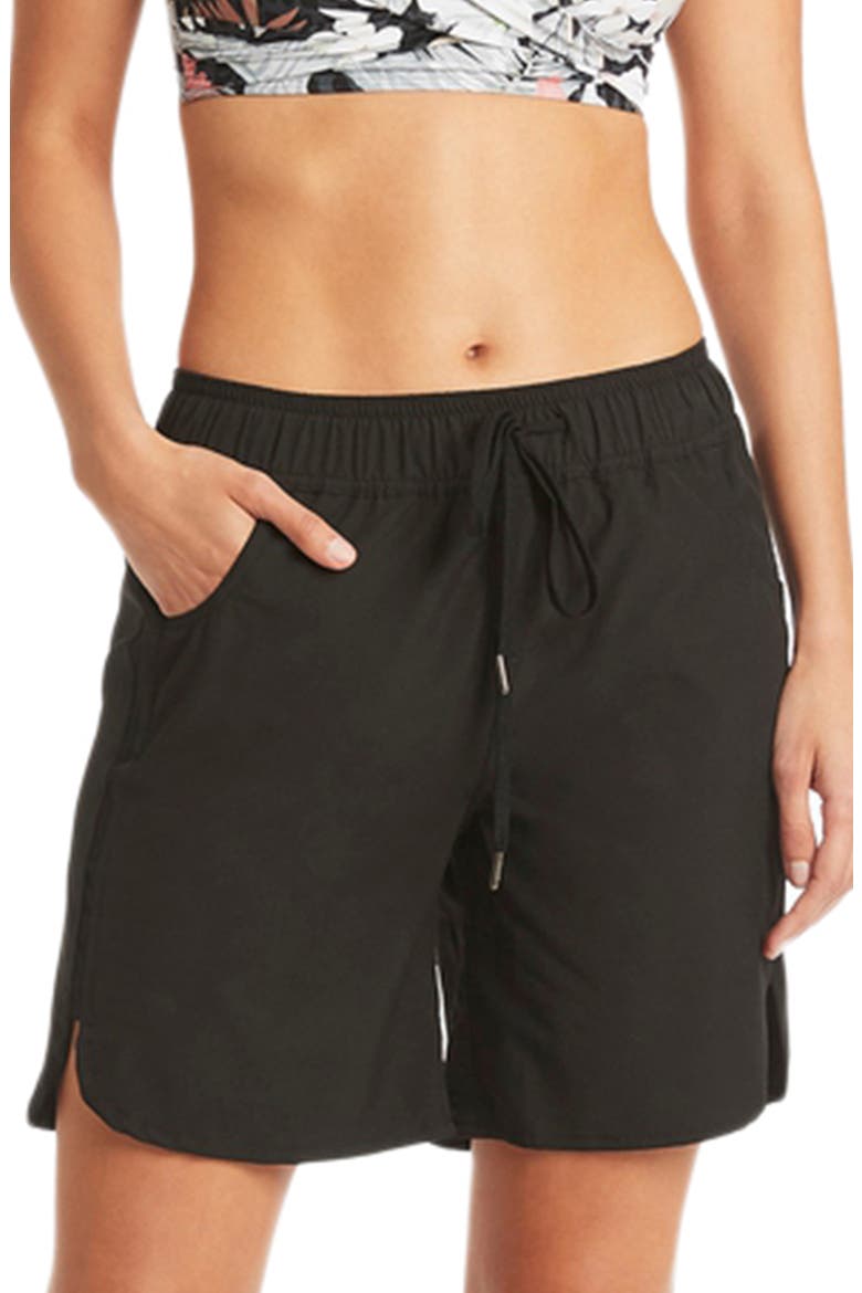 7-Inch Stretch Board Shorts, Alternate, color, BLACK