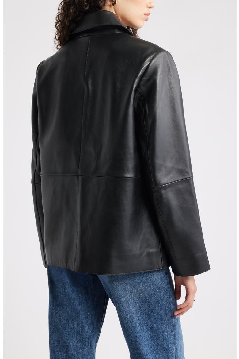 Leather Shirt Jacket, Alternate, color, BLACK