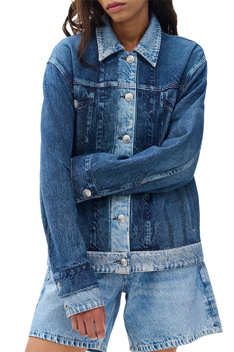 rb Miramar Terry Trucker Jacket, Main, color, DBLIN