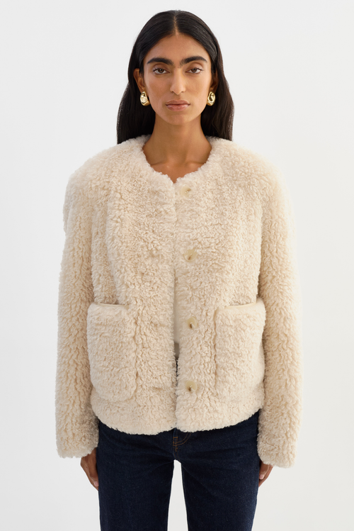 Lamarque Emilia | Faux Fur Jacket In Neutral