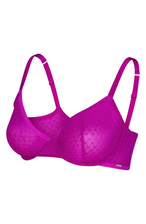 Savage X Fenty Show 'n Tell Mesh Unlined Demi Bra In Try Me Purple
