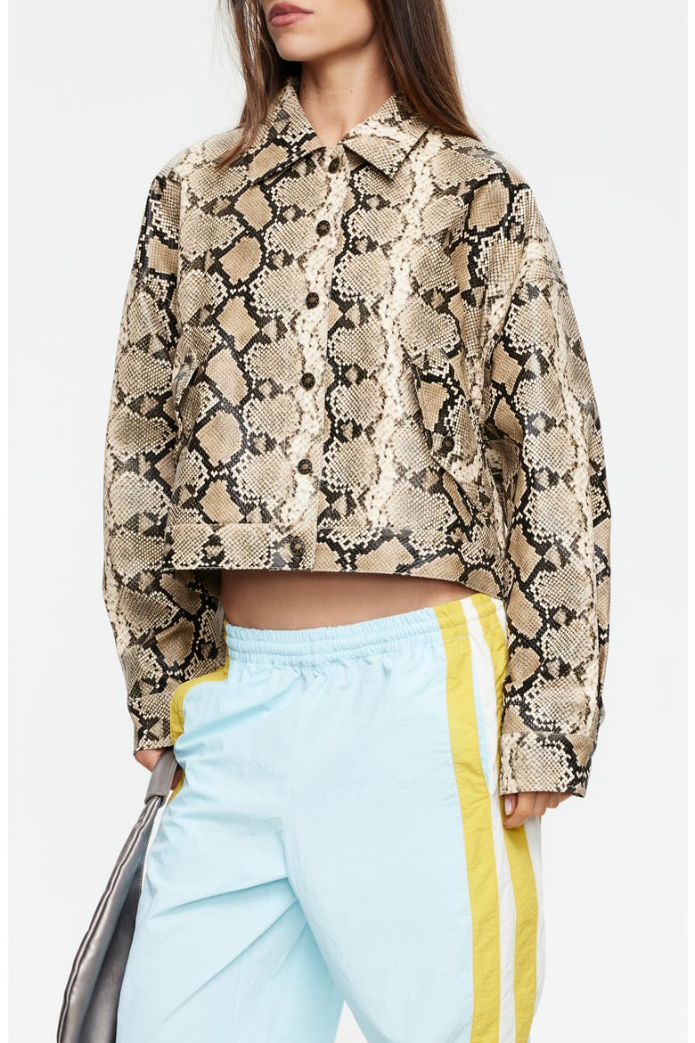 Angel Faux Snakeskin Jacket, Alternate, color, CAMEL