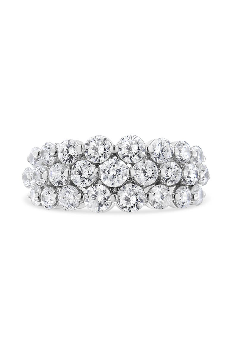 10K White Gold 2 1/2 Cttw Diamond 3 Row Band Ring, Main, color, White