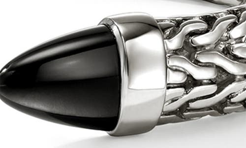 John Hardy Sterling Silver Spear Black Onyx Cuff Bracelet In Silver/black Onyx