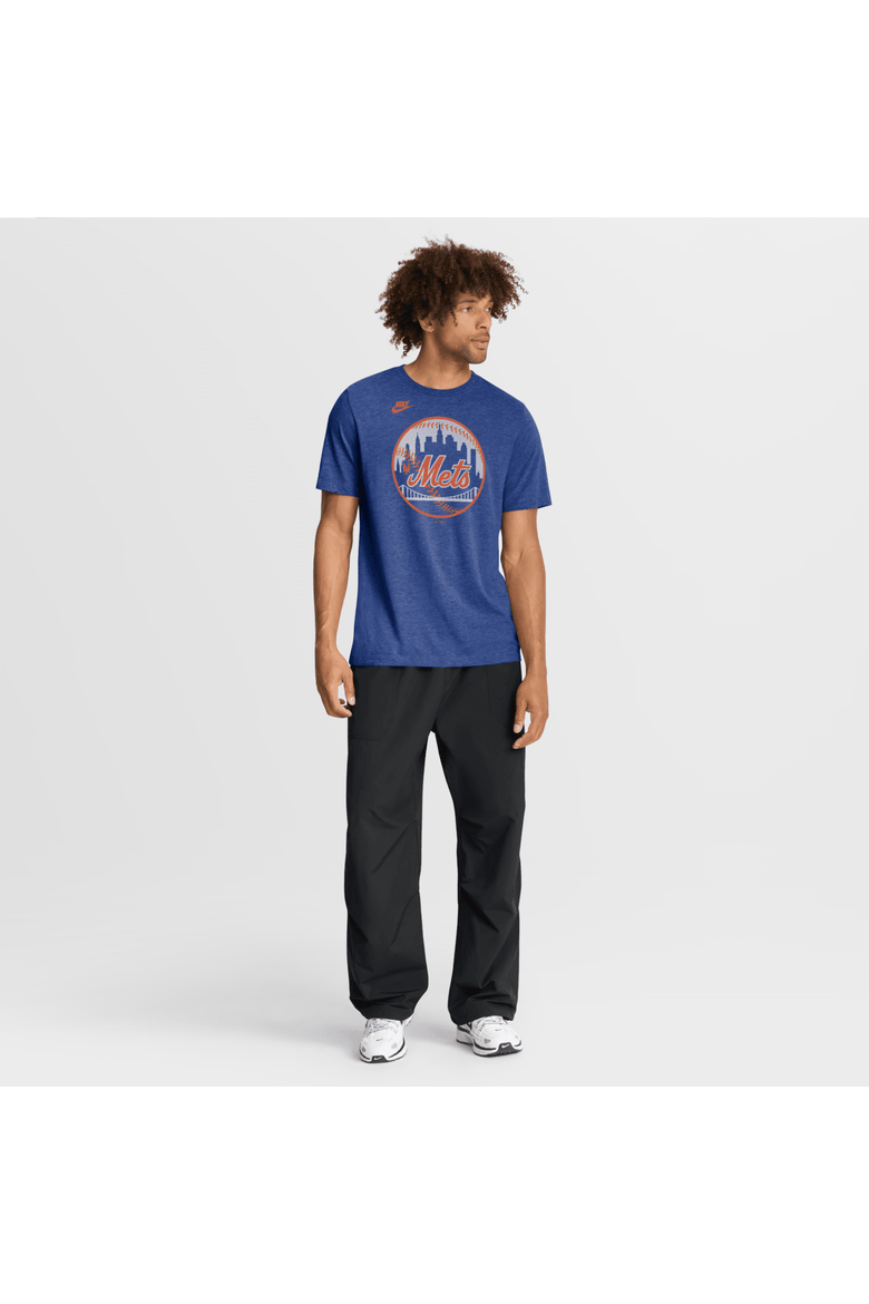 Men's Nike Heather Royal New York Mets Cooperstown Logo Tri-Blend T-Shirt, Alternate, color, Heather Royal