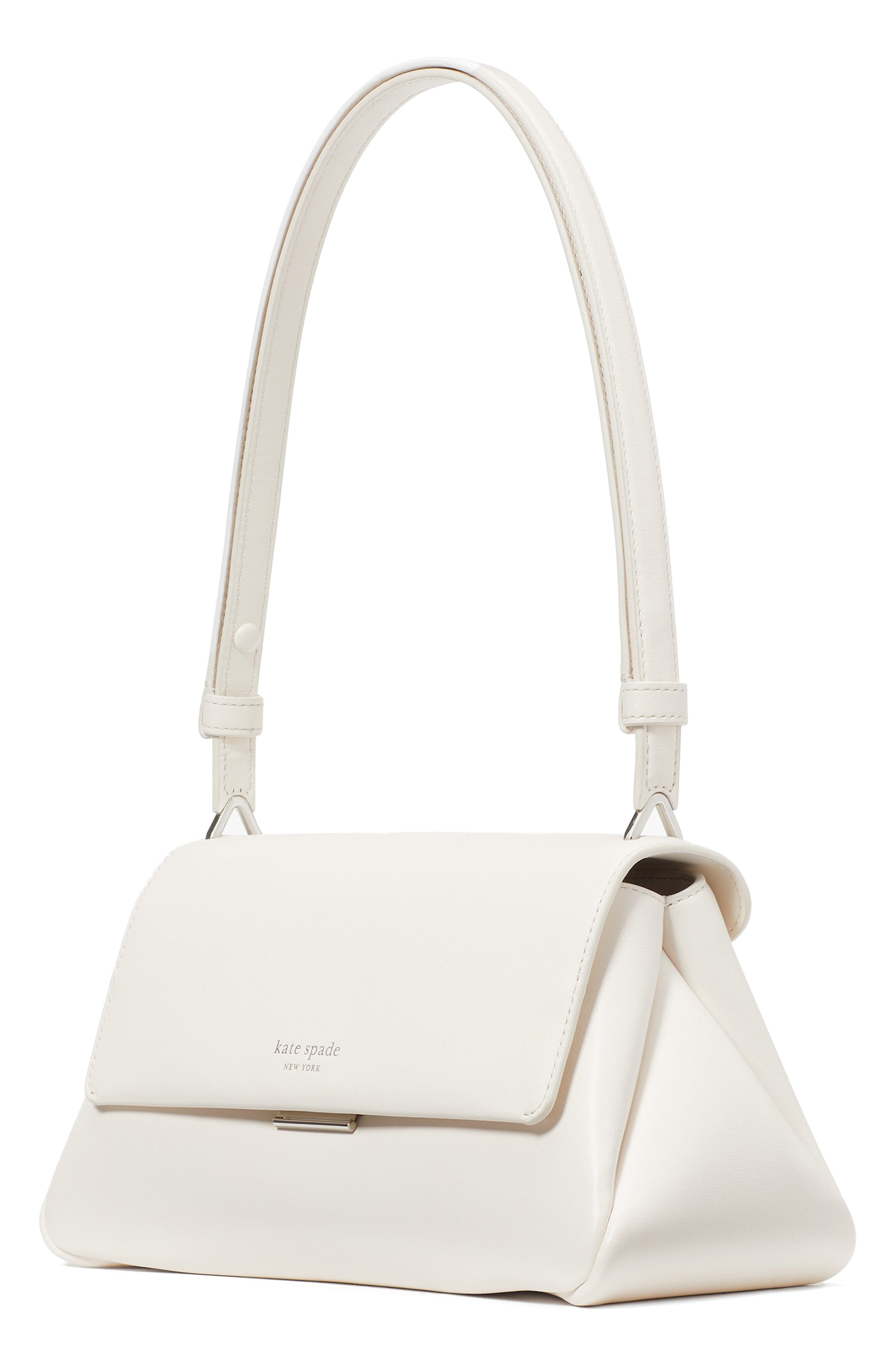 Kate Spade New York grace smooth leather convertible shoulder bag, Alternate, color, Cream.